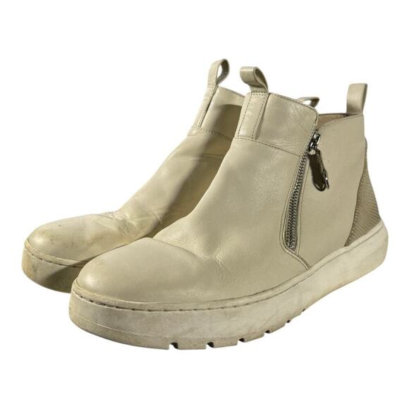 Vionic Shoes - Vionic Brinkely Leather Zip Up Boot Women’s 8 Beige Sneaker Sole Casual Shoe